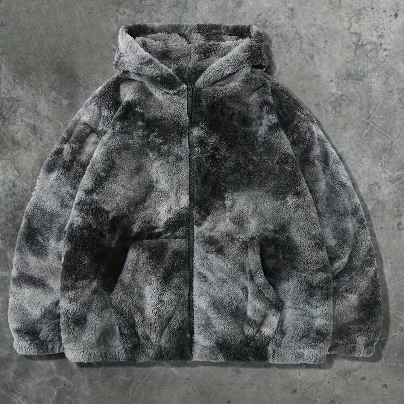 Loom & Soul Men’s Tie-Dye Fleece Jacket – Soft Plush Warm Hooded Outerwear