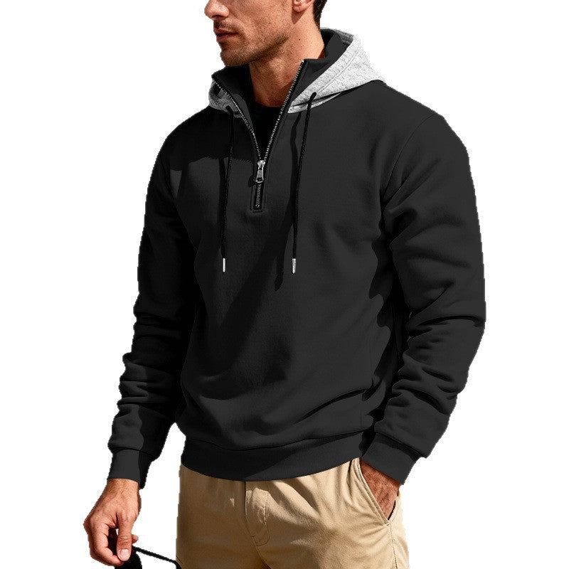 Sudadera con capucha de cuello alto para hombre – Sudadera informal de lujo para viajeros