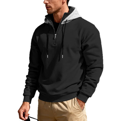 Sudadera con capucha de cuello alto para hombre – Sudadera informal de lujo para viajeros