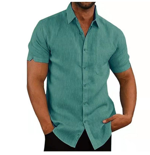 Chemise décontractée boutonnée pour homme – Haut ample à épaules tombantes