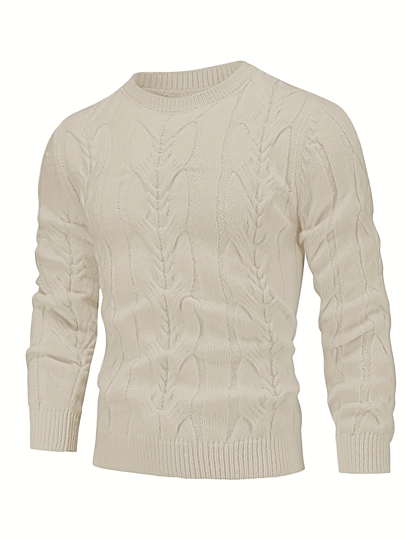Men’s Striped Knit Sweater – Soft Crewneck Ribbed Trim Pullover
