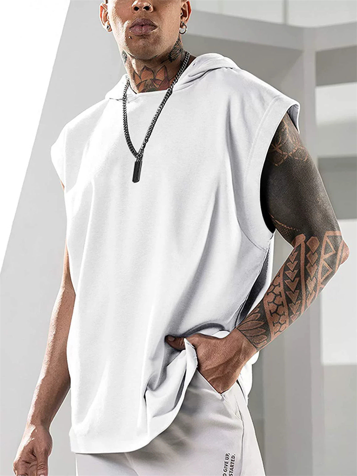 Men’s Sleeveless Hoodie Vest – Performance Gym & Summer Fit