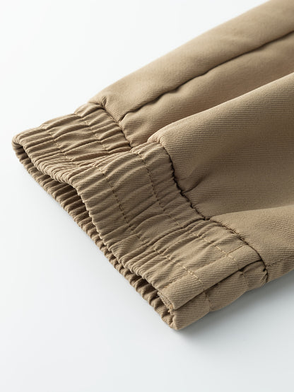 Men’s Olive Cargo Pants – Multi-Pocket Drawstring Utility Trousers