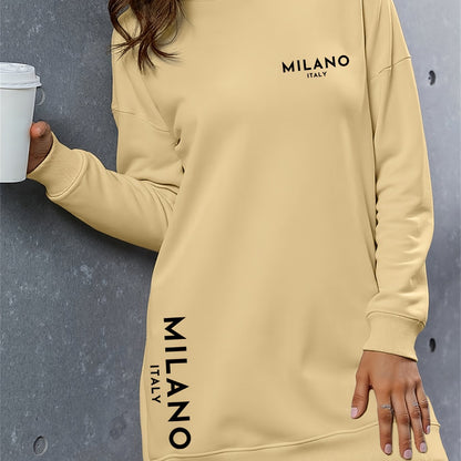 Women’s “MILANO” Oversized Hoodie Dress – Warm Long Pullover