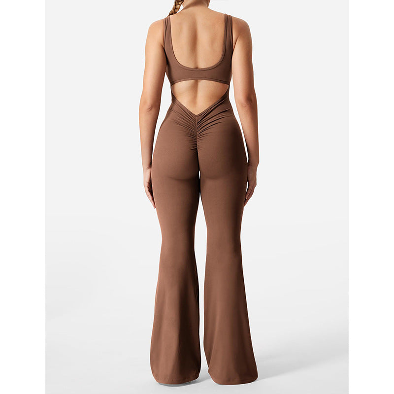 Mono de yoga sin espalda ajustado para mujer – Ropa deportiva moldeadora