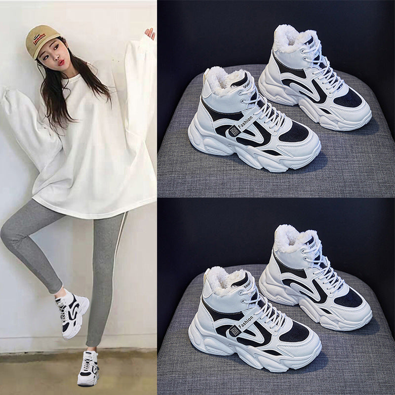 Loom & Soul™ Women’s Fleece-Lined High Top Sneakers – Warm, Clunky Winter Comfort Shoes