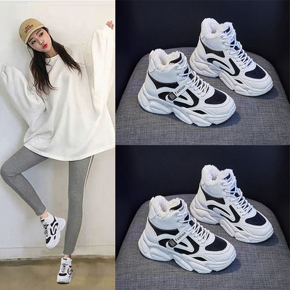 Loom & Soul™ Women’s Fleece-Lined High Top Sneakers – Warm, Clunky Winter Comfort Shoes