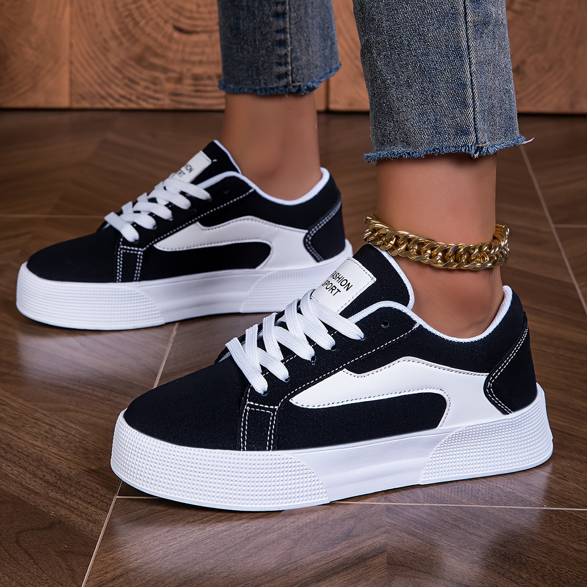 Zapatillas deportivas informales para mujer - Con cordones, ligeras, para el día a día
