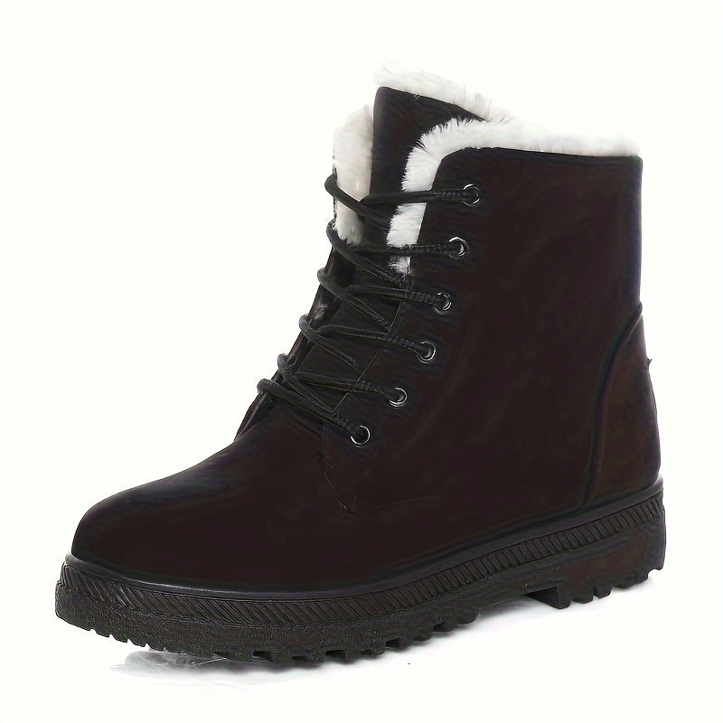 Women’s Warm Ankle Boots – Lightweight Lace-Up Platform Winter Footwear