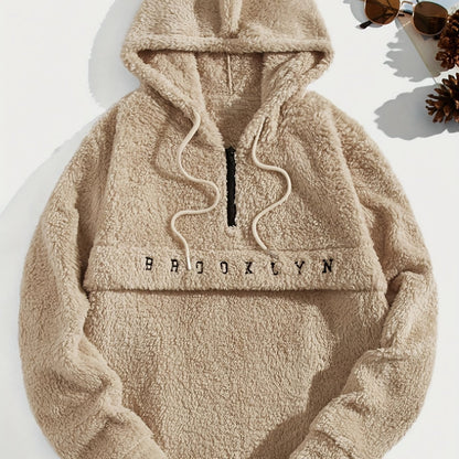 Men’s Plush Fleece Hoodie – Half-Zip “Brooklyn” Winter Pullover