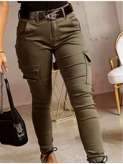 Jean Jogger Cargo Skinny Femme – Pantalon Slim Stretch Utilitaires