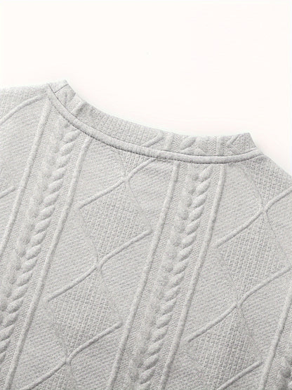 Men’s Geometric Crew Neck Sweatshirt – Long Sleeve Casual Pullover