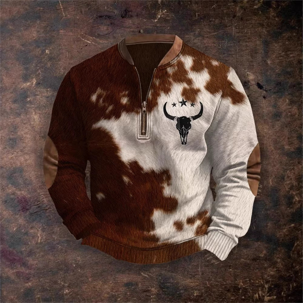 Men’s 3D Digital Print Zip-Up Sweatshirt – Spring & Autumn Style