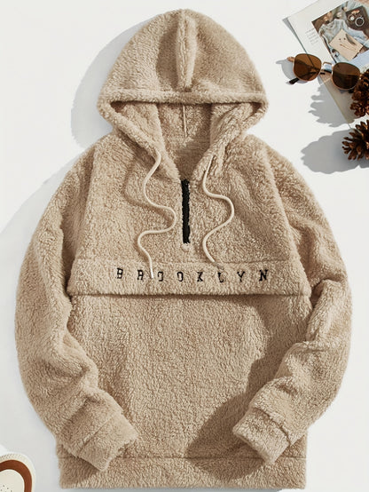 Men’s Plush Fleece Hoodie – Half-Zip “Brooklyn” Winter Pullover