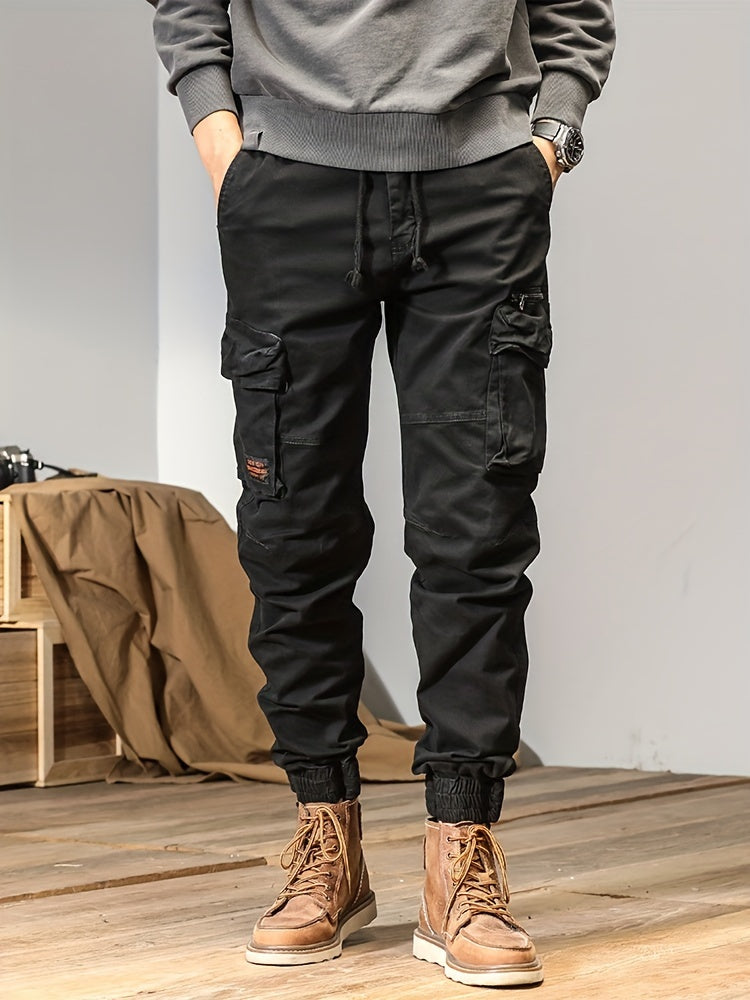 Men’s Multi-Pocket Work Pants – Outdoor Casual Cargo Trousers with Stretch