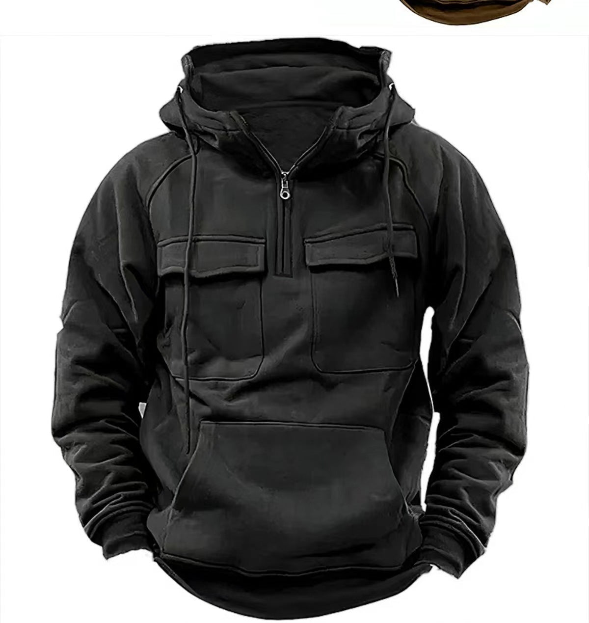 Loom & Soul™ Men’s Zip-Up Hoodie – Thick Fleece Sweatshirt with Drawstring Hood & Pockets