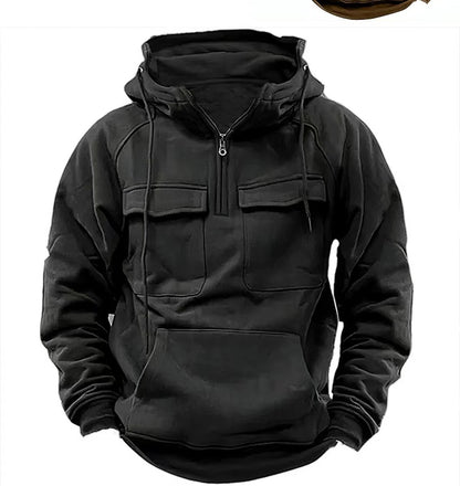 Loom & Soul™ Men’s Zip-Up Hoodie – Thick Fleece Sweatshirt with Drawstring Hood & Pockets