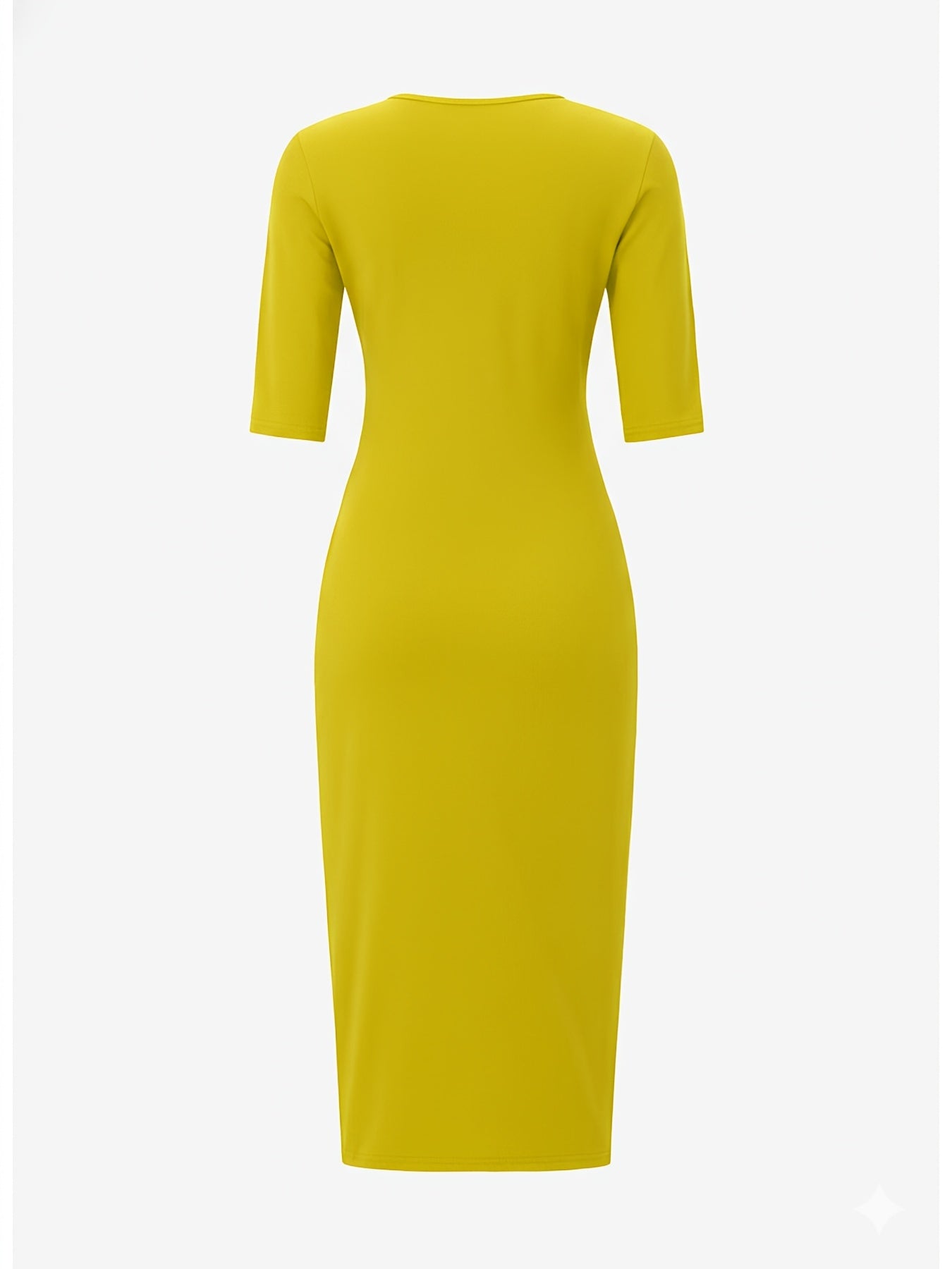 Boat Neck Bodycon Midi Dress – Elegant Slim Fit Short Sleeve Dress