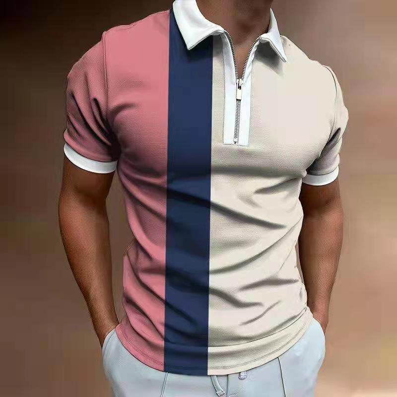 Polo rayé homme – Coupe moderne, mélange de coton, manches courtes