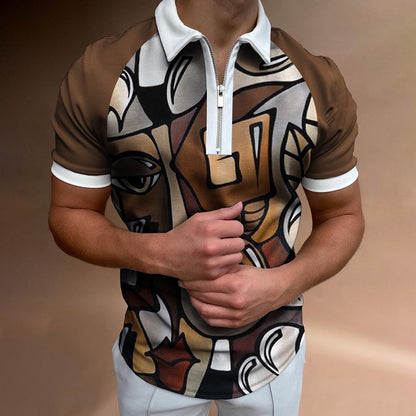Polo rayé homme – Coupe moderne, mélange de coton, manches courtes