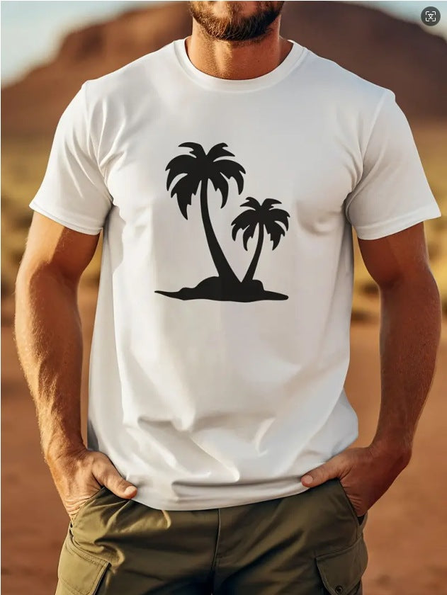 T-shirt rétro en coton pour homme – Tee-shirt décontracté à manches courtes