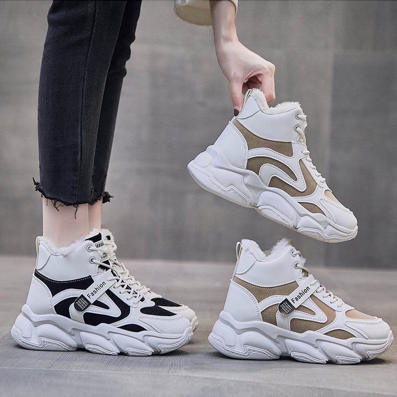 Loom & Soul™ Women’s Fleece-Lined High Top Sneakers – Warm, Clunky Winter Comfort Shoes