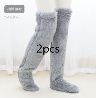 Loom & Soul™ Over-Knee Fuzzy Long Socks – Unisex Winter Warm Sleeping & Home Stockings