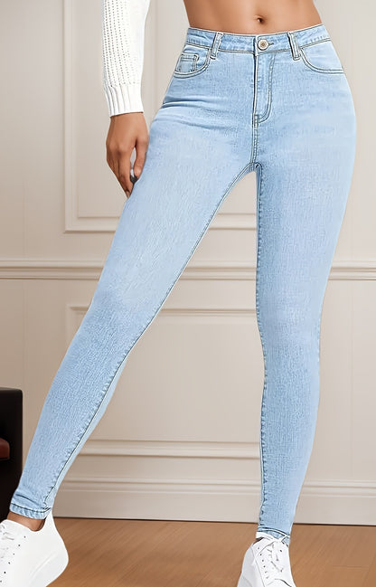 Women’s High-Rise Slim Jeans – Tummy Control Stretch Denim