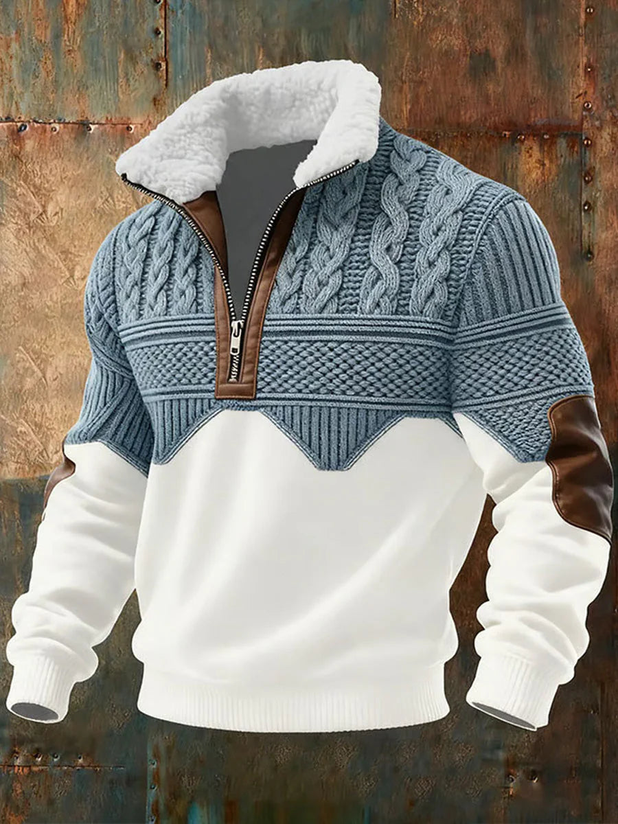 Sweat-shirt slim à imprimé numérique pour homme – Pull urbain d'hiver