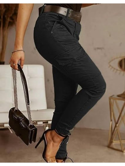 Jean Jogger Cargo Skinny Femme – Pantalon Slim Stretch Utilitaires
