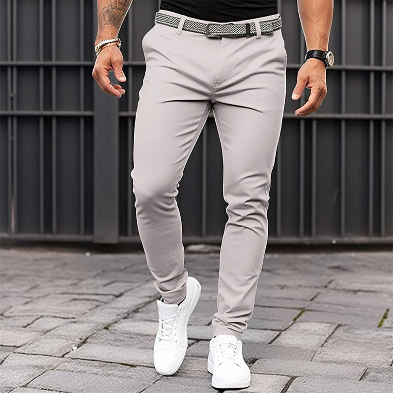 Pantalon Homme Coupe Slim Décontracté – Pantalon de Costume Extensible