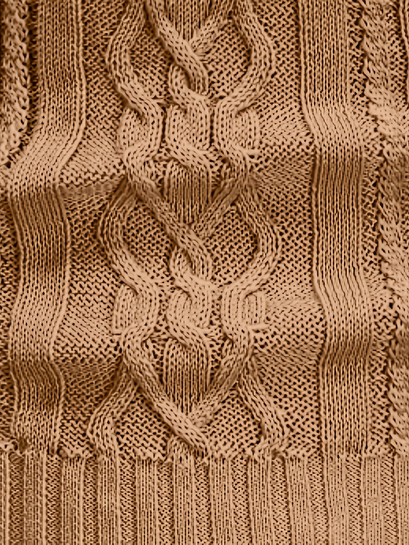 Suéter de cuello alto trenzado vintage para hombre – Jersey de punto clásico