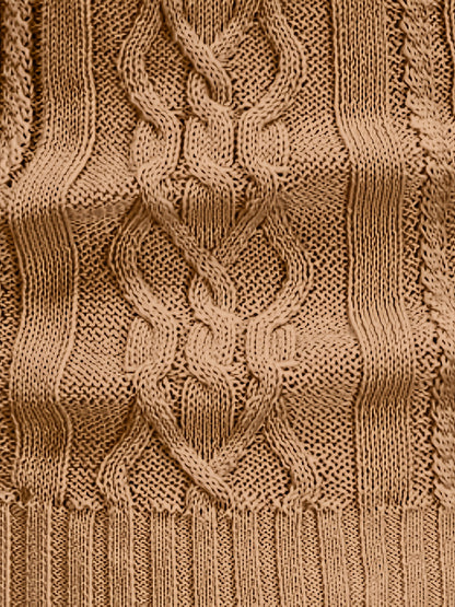 Suéter de cuello alto trenzado vintage para hombre – Jersey de punto clásico