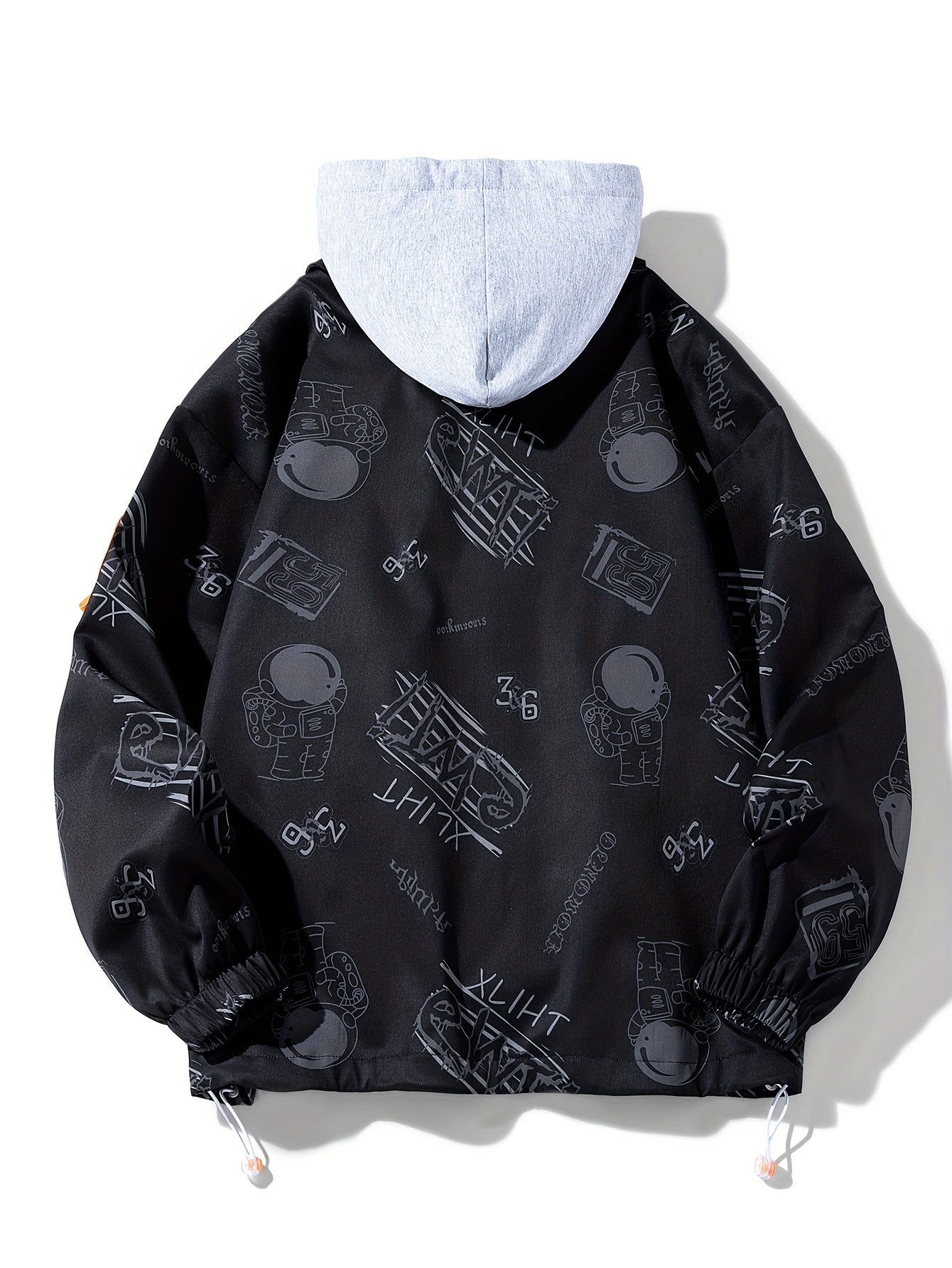 Loom & Soul Men’s Cartoon Print Zip Hoodie – Youth Streetwear Jacket