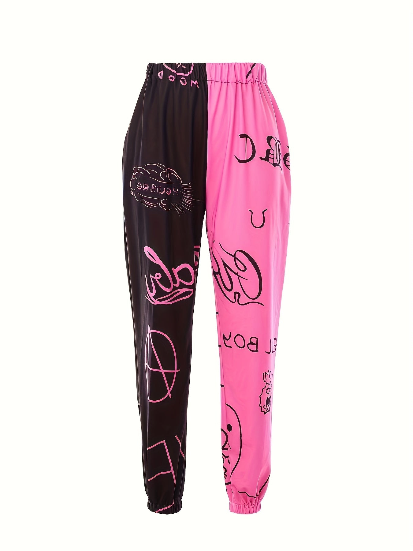 Women’s Color-Block Jogger Pants – Loose-Fit Casual Streetwear