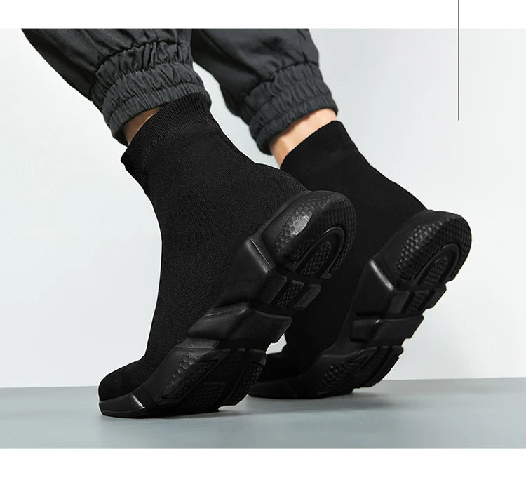 High-Top Sock Running Shoes – Unisex Slip-On Trainers | Reflective, Breathable, Lightweight Sneakers for Men & Women