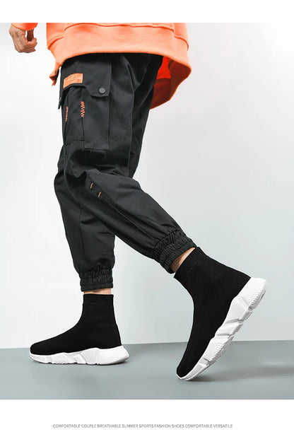 High-Top Sock Running Shoes – Unisex Slip-On Trainers | Reflective, Breathable, Lightweight Sneakers for Men & Women