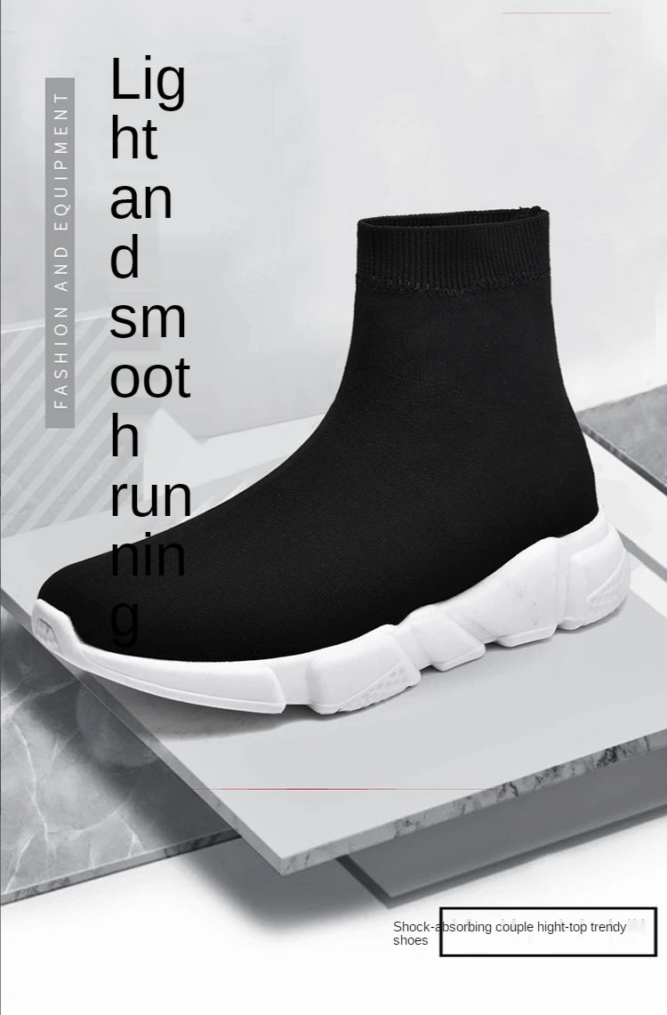 High-Top Sock Running Shoes – Unisex Slip-On Trainers | Reflective, Breathable, Lightweight Sneakers for Men & Women