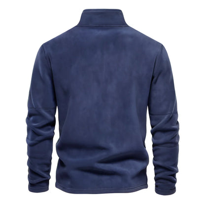 AIOPESON Men’s Thick Fleece Pullover – Turn-Down Collar Winter Sweatshirt