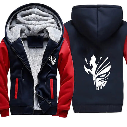 Loom & Soul Men’s Bleach Anime Fleece Hoodie – Warm Zip-Up Winter Street Jacket