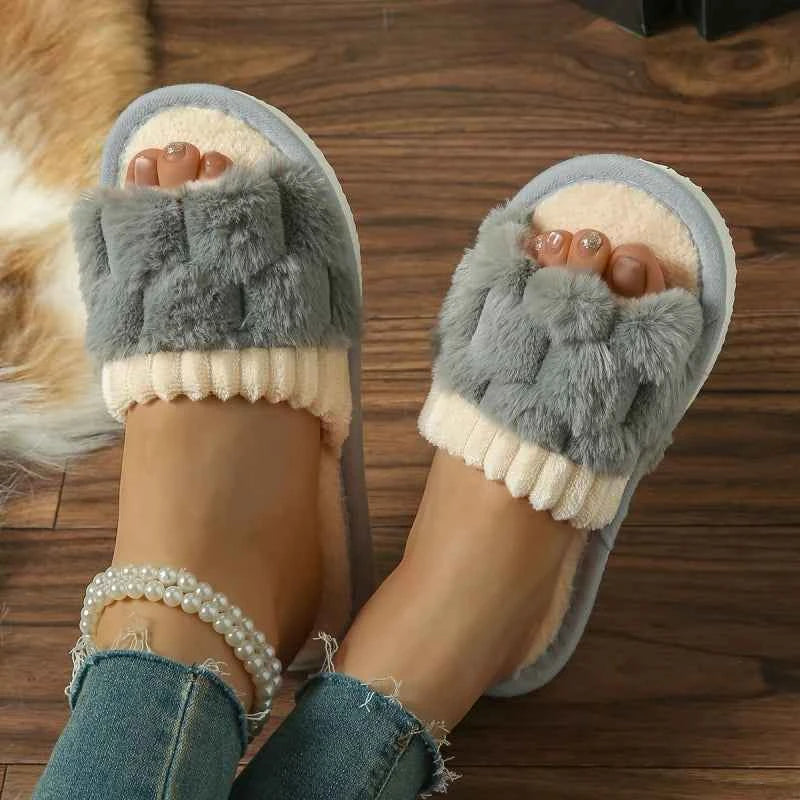 Cozy Plush Home Slippers – Soft Warm Comfort Slides