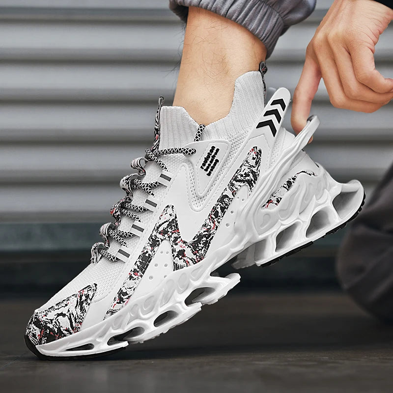 Men’s Breathable Flyknit Sneakers – Casual Trainers, Lightweight Walking Shoes