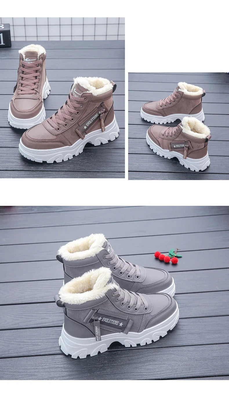 Loom & Soul Women’s Warm Winter Boots – British Style Thick-Soled Ankle Boot