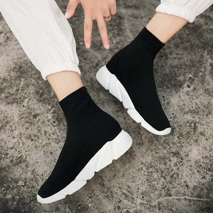 High-Top Sock Running Shoes – Unisex Slip-On Trainers | Reflective, Breathable, Lightweight Sneakers for Men & Women