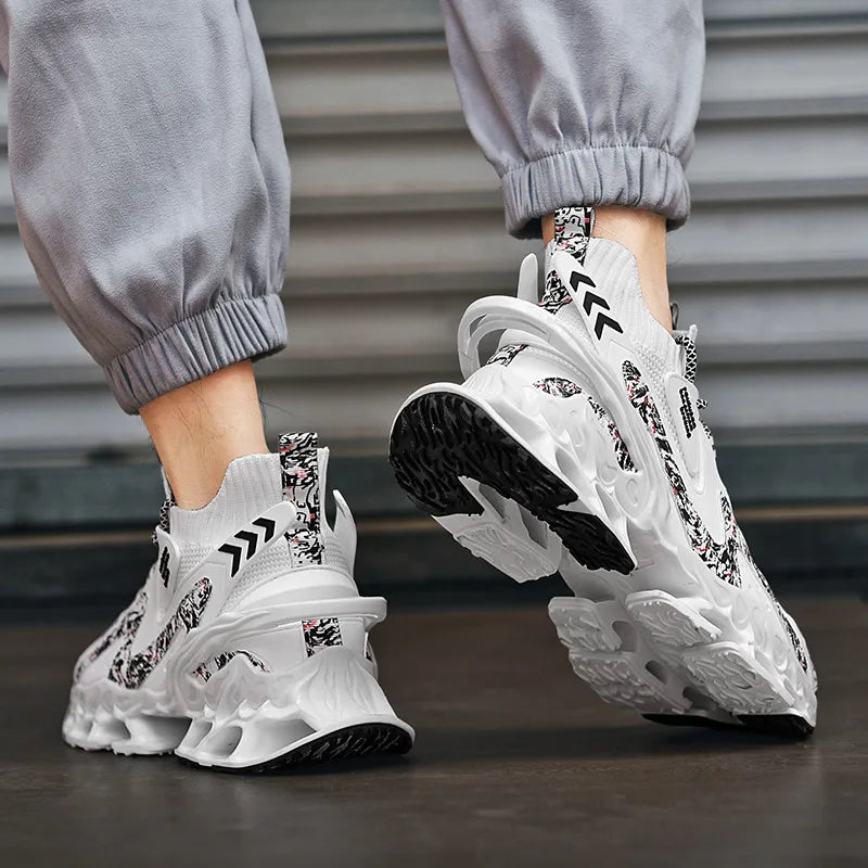 Men’s Breathable Flyknit Sneakers – Casual Trainers, Lightweight Walking Shoes