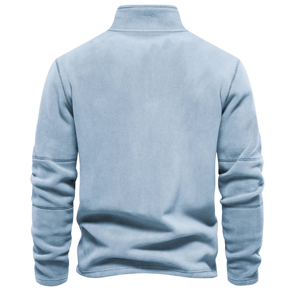AIOPESON Men’s Thick Fleece Pullover – Turn-Down Collar Winter Sweatshirt