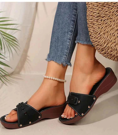 Luxury Wedge Heel Sandals – Elegant Summer Comfort Style