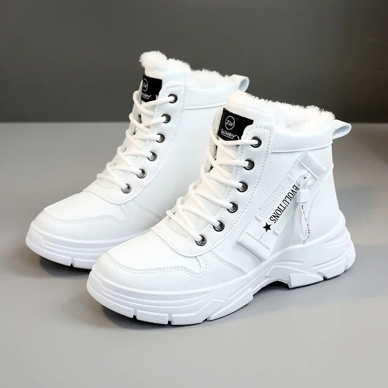 Loom & Soul Designer Women’s Plush Sneakers – Warm Winter High-Top Shoes