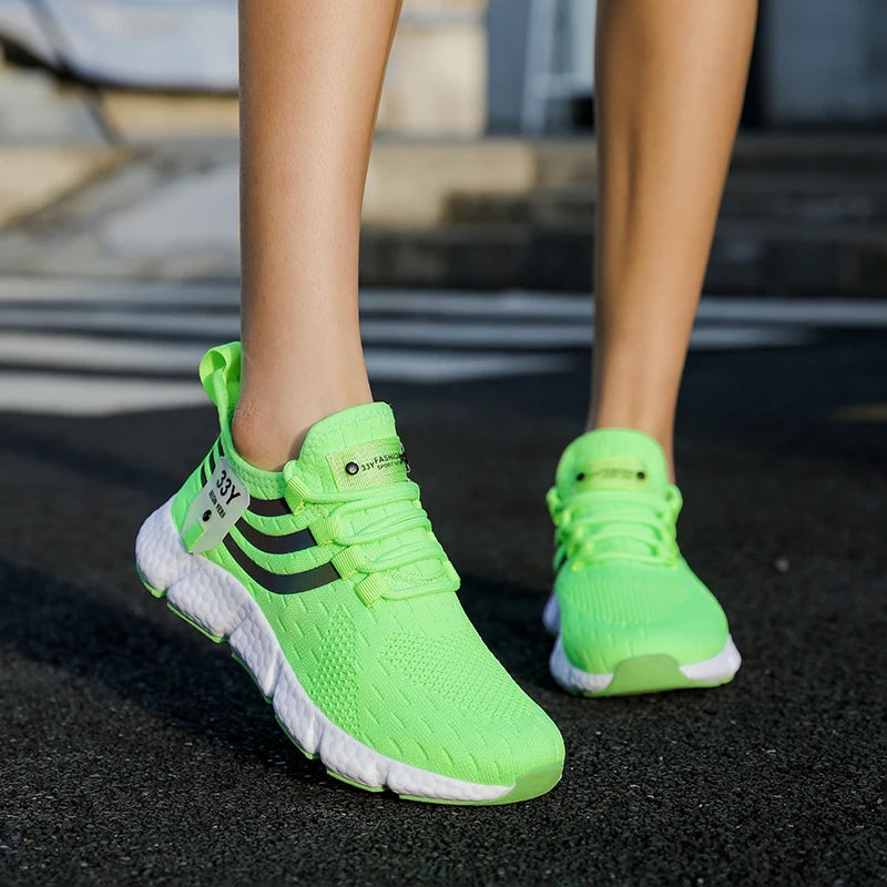 Men’s Lace-Up Mesh Sneakers – Lightweight Breathable Casual Walking Shoes