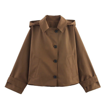 EleganceEase™ Hooded Lapel Jacket – Timeless Autumn Style, Effortless Confidence